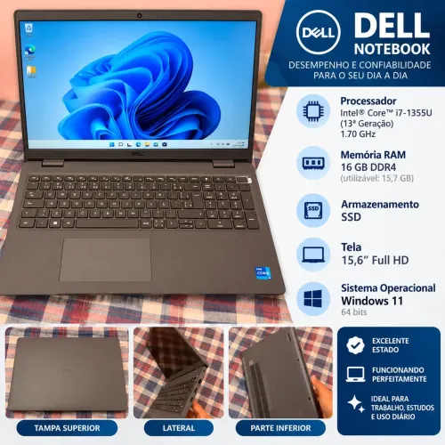Notebook Dell Intel Core i7 13ª Geração | 16GB RAM | Windows 11 | Tela 15,6?