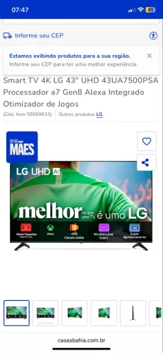televisão tg 43 polegadas pra concerto de tela