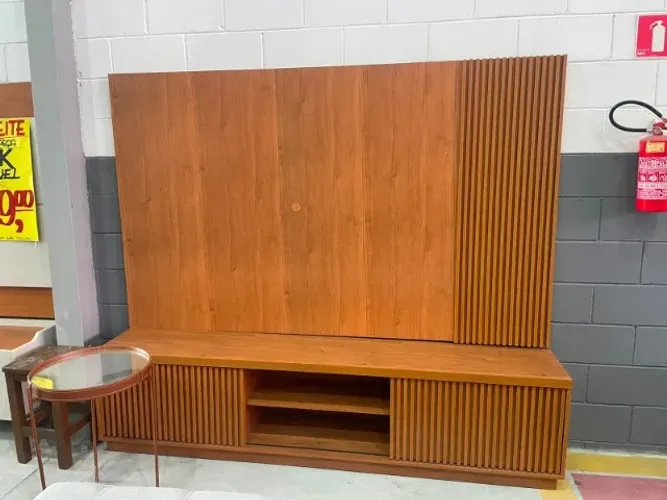 Rack com Painel Ripado Nature ENTREGA HOJE