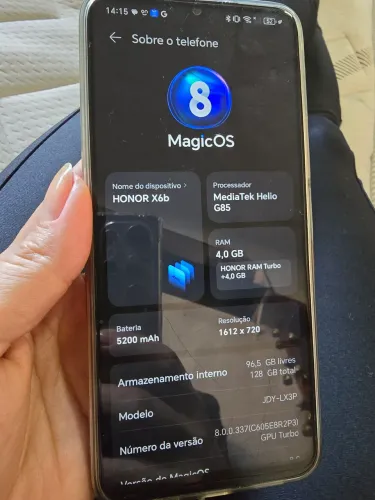 Celular Honor X6b 128gb<br>Usado pouquíssimas vezes<br>Sem detalhes *