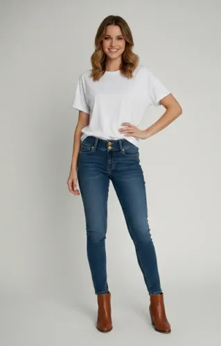 Calça Jeans Feminina Disritmia DTA Azul Escuro