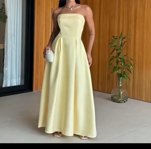 Vestido Longo Tomara que Caia Amarração Atrás - Usado 1x