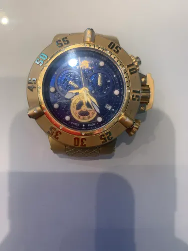 Relógio Invicta Subaqua Original - Dourado/Azul - Oportunidade