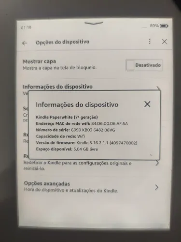 KINDLE PAPERWHITE BRANCO AMAZON