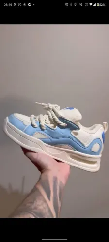 Tênis Zara lanvin Masculino Branco e Azul Bebê | Estilo Streetwear