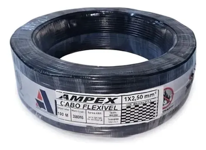 Rolo fio 2.5mm 100metros branco ou preto