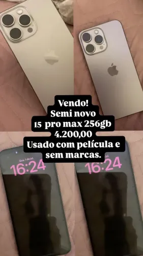 Iphone 15 pro max 256gb semi novo