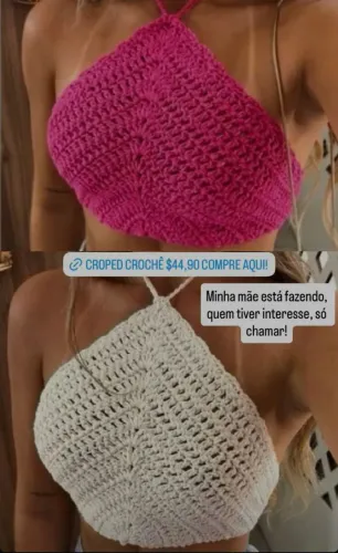 Top cropeed crochê