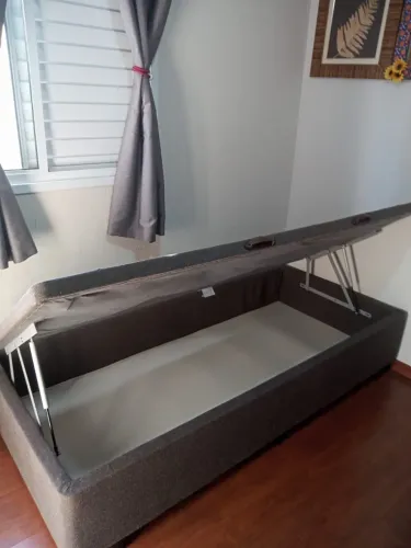 Cama box baú solteiro com colchão