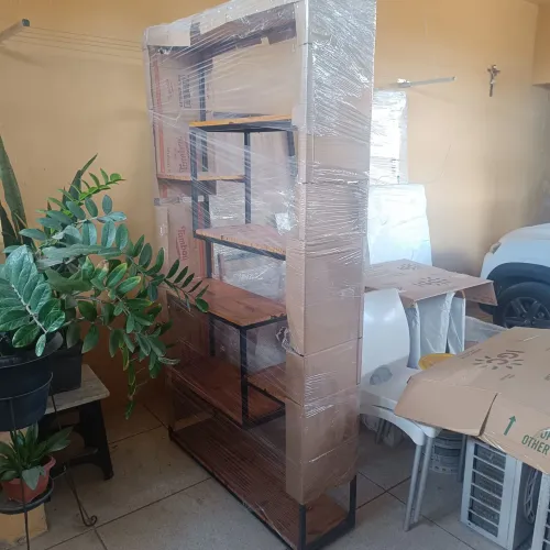 Conjunto estante e mesa de jantar estilo industrial