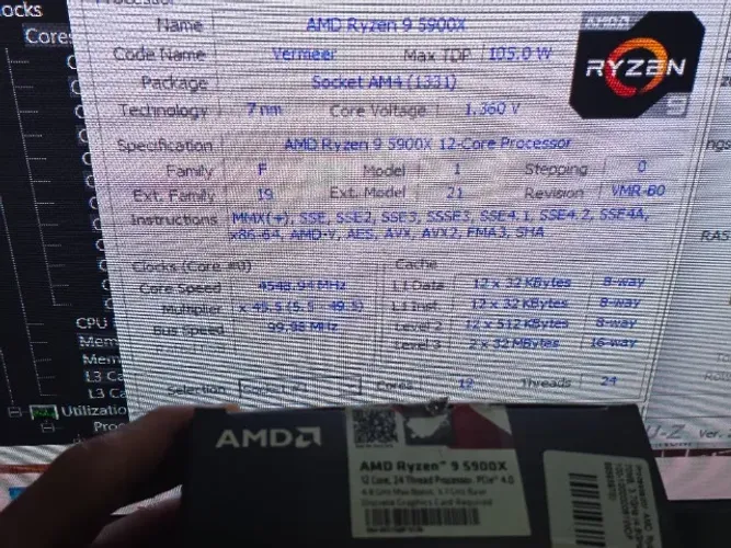 Processador AMD Ryzen 9 5900X 12C/24T 4.4Ghz (Turbo 4.8Ghz) - 100% Funcionando e Testado