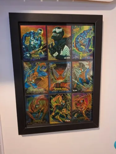 Quadro 9 action figure cards do Homem Aranha brilhante