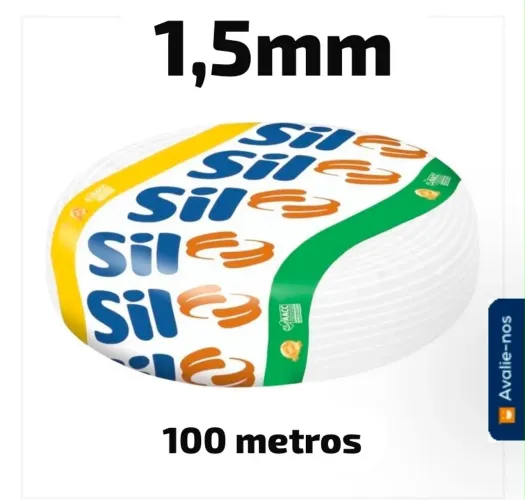 Cabo flexível 1,5mm - 100 metros - Marca Sil - Branco