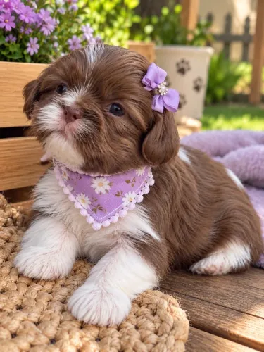 Parcelamos! Filhote de Shih tzu fêmea chocolate 