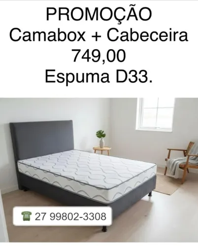 --COLCHOBOX CASAL + CABECEIRA - FRETE GRATIS