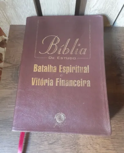 Bíblia de estudo batalha espiritual e vitória financeira (Vinho)