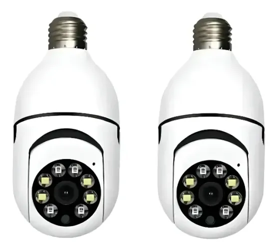 Kit 2 Câmeras Segurança 360º Jortan Wifi IP HD Visão Noturna Lâmpada