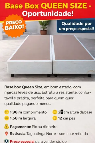 ? BASE BOX QUEEN SIZE - OPORTUNIDADE IMPERDÍVEL! ?<br>