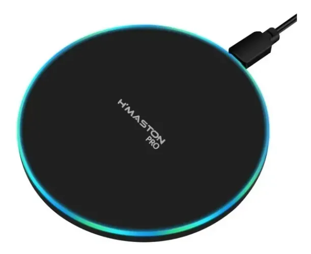 Carregador Sem Fio H'maston YS-28 20W Indução Rápida com LED Preto