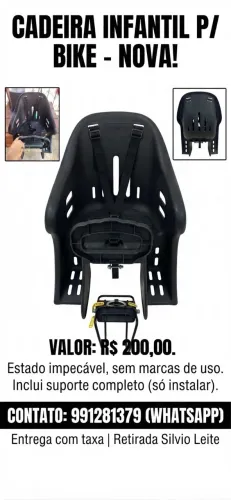 Cadeirinha traseira para bicicleta
