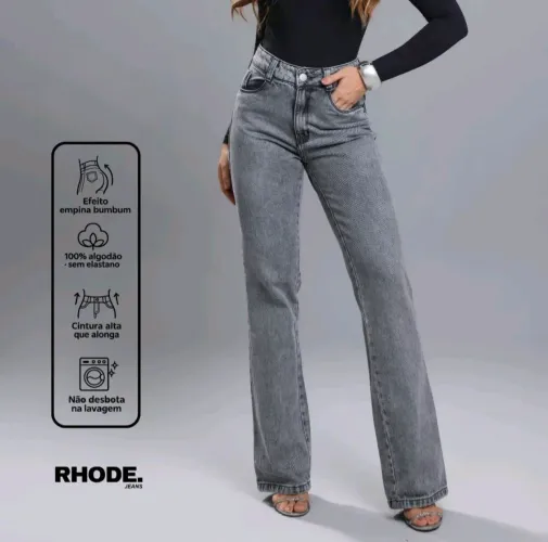 Calça jeans feminina Rhode cinza tamanho 40