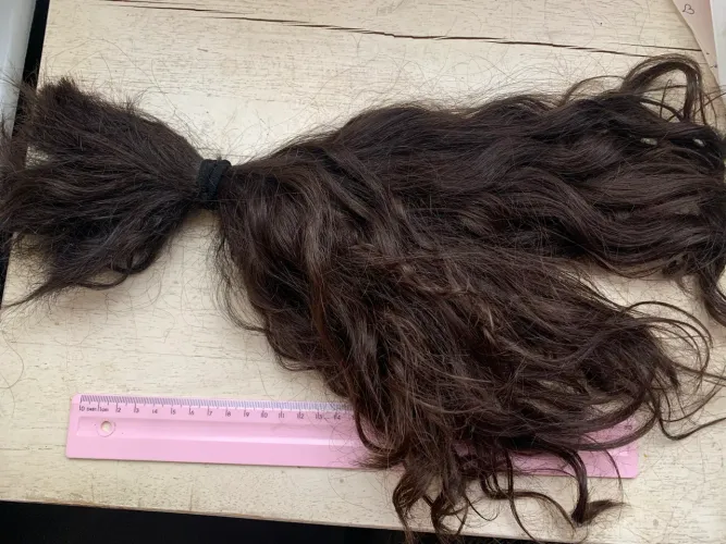 Cabelo Humano Natural 35cm | 90g | Castanho Escuro Ondulado