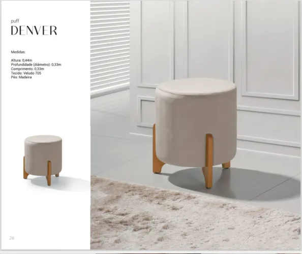 Puff com pés<br>De 149,90 por 119,90 a vi