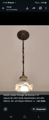 Vendo Lustre de bronze antigo