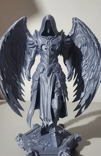 São Miguel Arcanjo 24cm Estátua Prata Luxo Impressão 3d