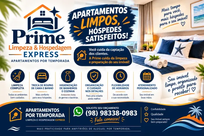 LIMPEZA E PREPARAÇÃO DE IMÓVEIS POR TEMPORADA