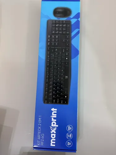 Teclado E Mouse Sem Fio Preto Maxprint Office 