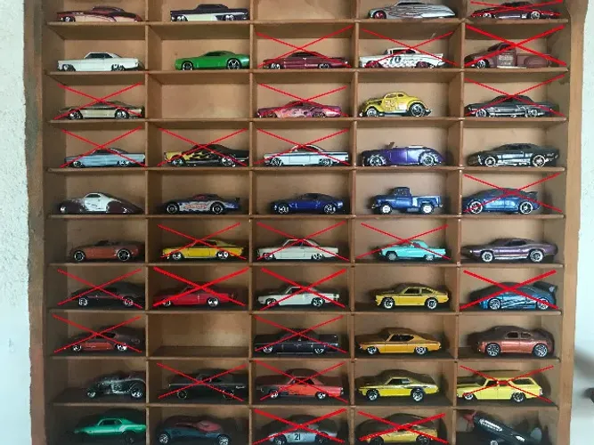 Lote 43 Carros Variados Hot Wheels Jada Toys + 2 Prateleiras