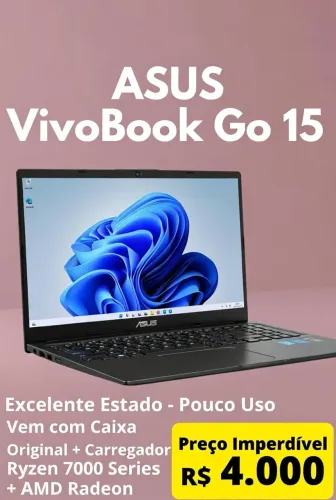 Notebook Asus vivobook go15,muito conservado,com apenas 5 meses de uso,sem defeitos