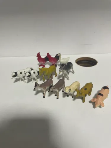 Conjunto animais de fazenda de brinquedo