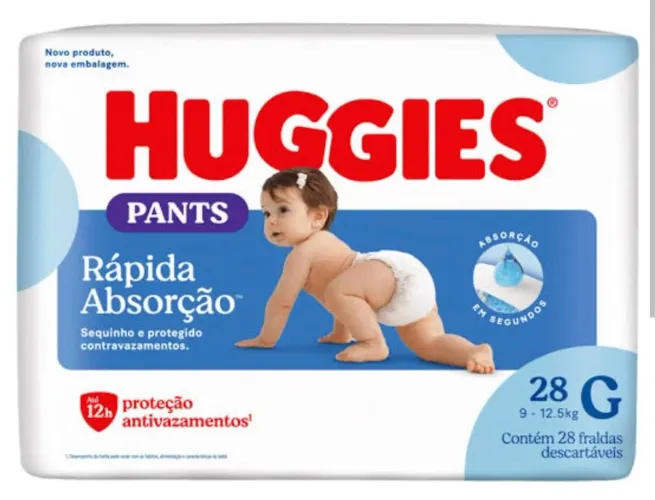 Fralda Huggies Pants Rápida Absorção G 28unid