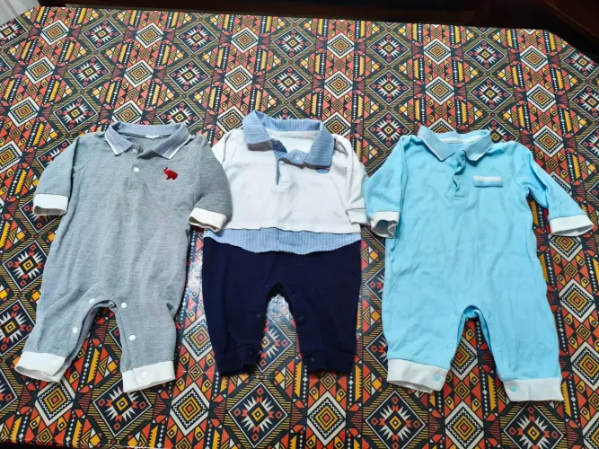 Lote 3 macacões bebê 6m