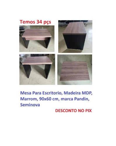 Mesa Para Escritorio Madeira MDP Marrom 90x60 cm marca Pandin Seminova