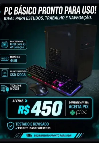 Pc para games leves e estudo. Entrego