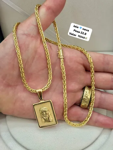 Corrente de ouro 18k 22.8g Palmeira Nova | Certificado de garantia