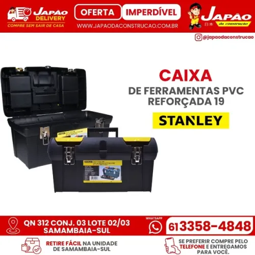 Caixa de Ferramentas PVC Reforçada 19" Fecho em Metal Stanley Oferta Por Tempo Limitado