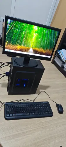 PC Lenovo completo Core i3, 8 GB RAM, gabinete novo, monitor AOC e Wi-Fi