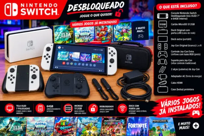 Nintendo Switch Oled - Desbloqueado