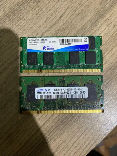 Memórias Notebook DDR2 2GB 800Mhz + 1GB 667Mhz (Lote com 2 Pentes)