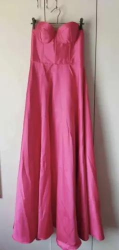 Vestido de festa longo pink - Tomara que caia - Tamanho P