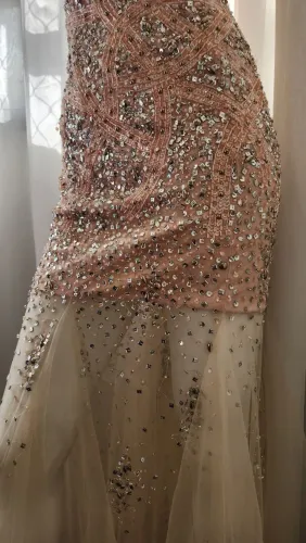 Vestido de festa bordado a mão 34 PP