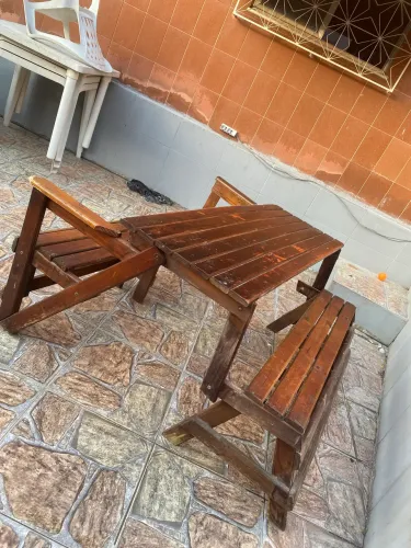 BANCO DE MADEIRA MACIÇA QUE VIRA MESA
