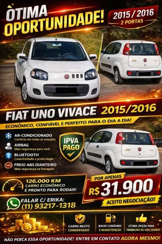 Fiat Uno Vivace/rua 1.0 EVO Fire Flex 8V 5P 2016