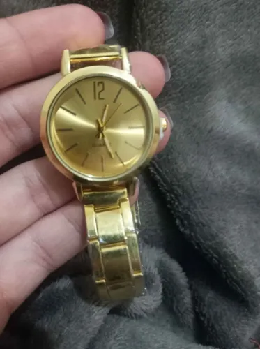 Relógio dourado novo resistente a água 