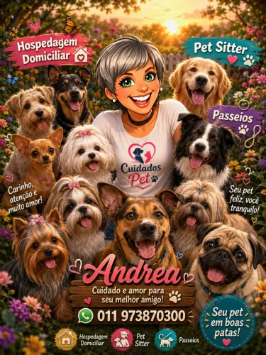 Hospedagem domiciliar, pet sitter e passeios