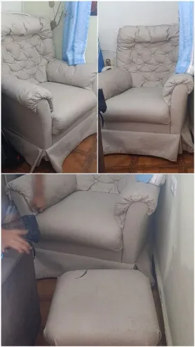 POLTRONA DO PAPAI RECLINÁVEL COM PUFF - MUITO CONFORTÁVEL